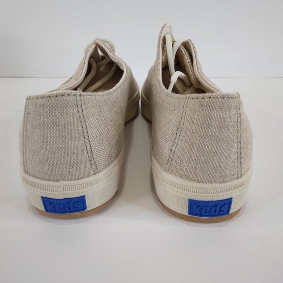 NEW Keds Natural Linen Canvas Lace Up Sneakers Size 7.5M - Picture 7 of 9